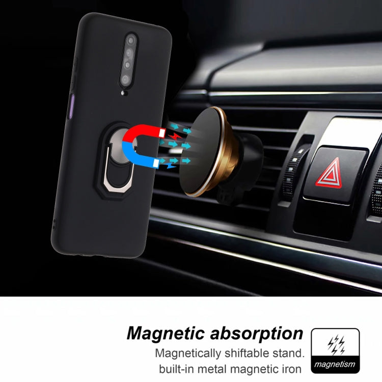 For Xiaomi Redmi K30 Black Armor PC + TPU Shockproof Protective Case with Ring Holder