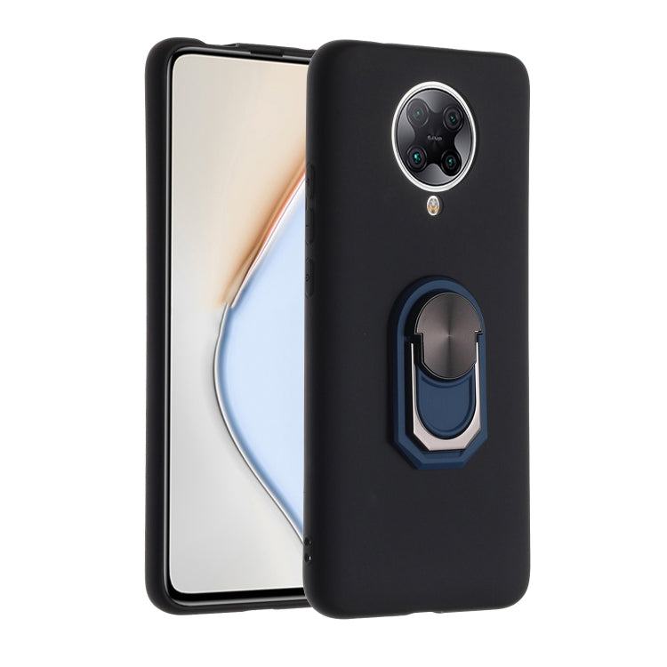 For Xiaomi Redmi K30 Pro Black Armor PC + TPU Shockproof Protective Case with Ring Holder(Blue)