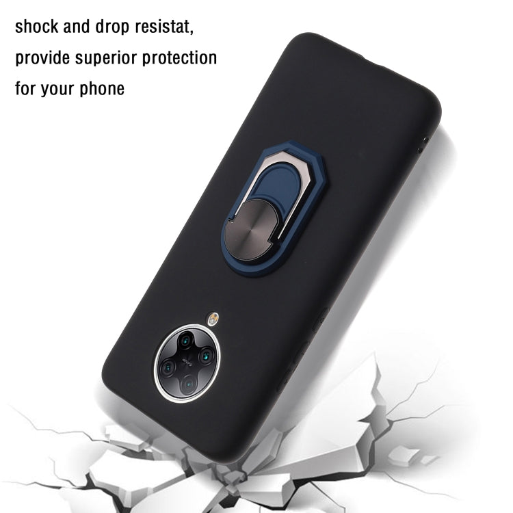 For Xiaomi Redmi K30 Pro Black Armor PC + TPU Shockproof Protective Case with Ring Holder(Blue)
