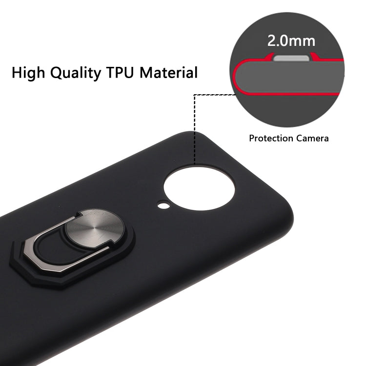 For Xiaomi Redmi K30 Pro Black Armor PC + TPU Shockproof Protective Case with Ring Holder(Blue)