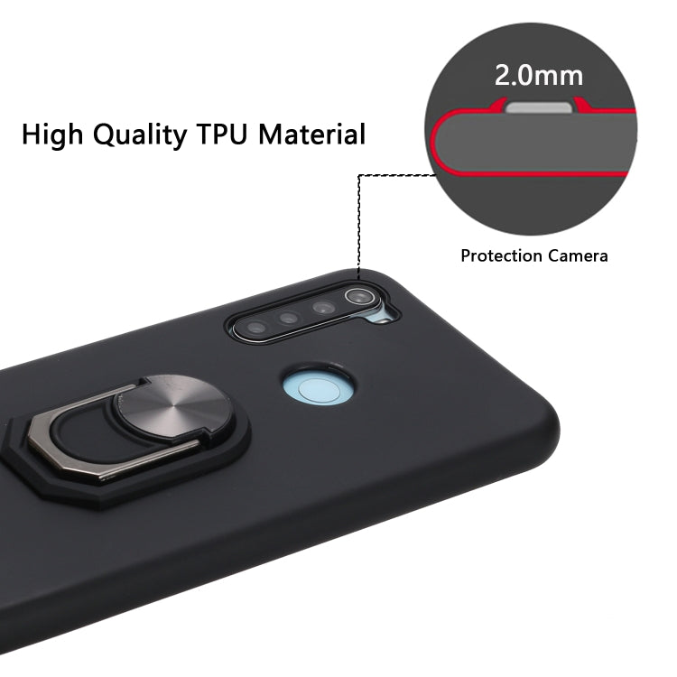 For Xiaomi Redmi Note 8T Black Armor PC + TPU Shockproof Protective Case with Ring Holder(Blue)