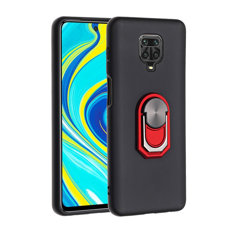 For Xiaomi Redmi Note 9 Pro Black Armor PC + TPU Shockproof Protective Case with Ring Holder