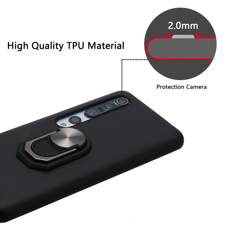For Xiaomi Mi 10 Black Armor PC + TPU Shockproof Protective Case with Ring Holder(Red)