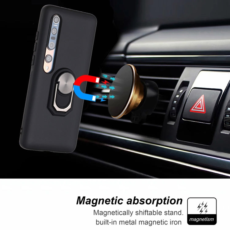 For Xiaomi Mi 10 Black Armor PC + TPU Shockproof Protective Case with Ring Holder(Red)