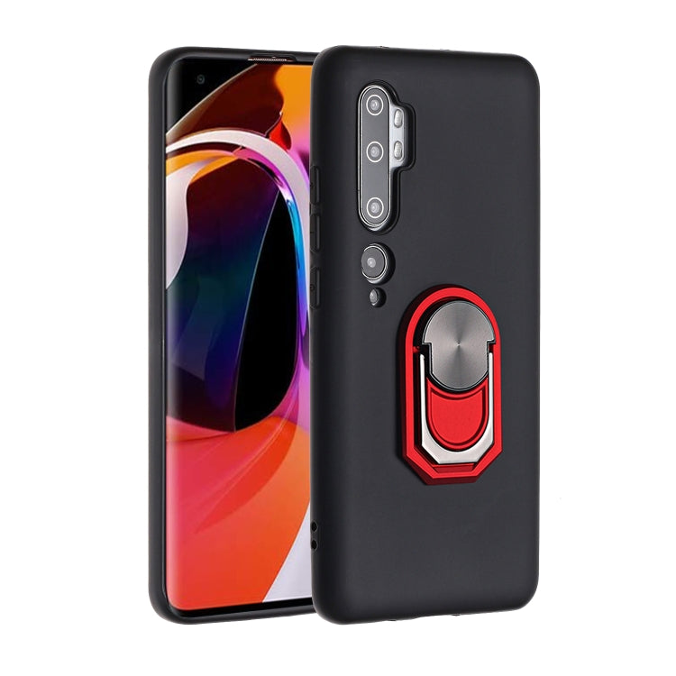 For Xiaomi Mi Note10 Pro Black Armor PC + TPU Shockproof Protective Case with Ring Holder(Red)