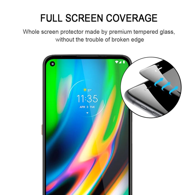For Motorola Moto G9 Plus Full Glue Full Screen Tempered Glass Film