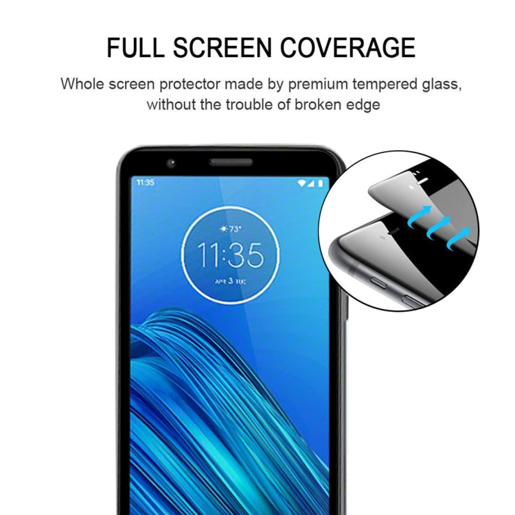 For Motorola Moto E6 Full Glue Full Screen Tempered Glass Film