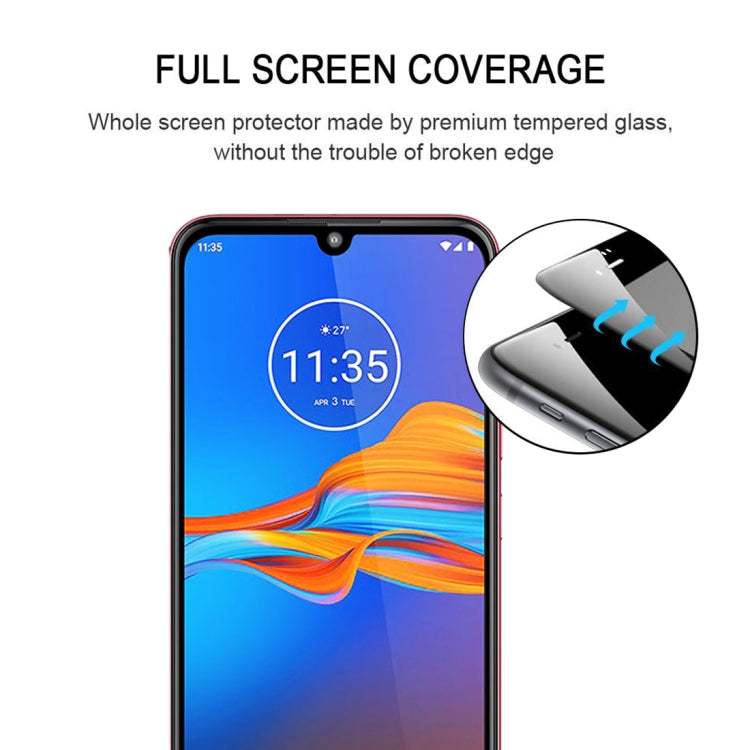 For Motorola Moto E6 Plus 25 PCS Full Glue Full Screen Tempered Glass Film