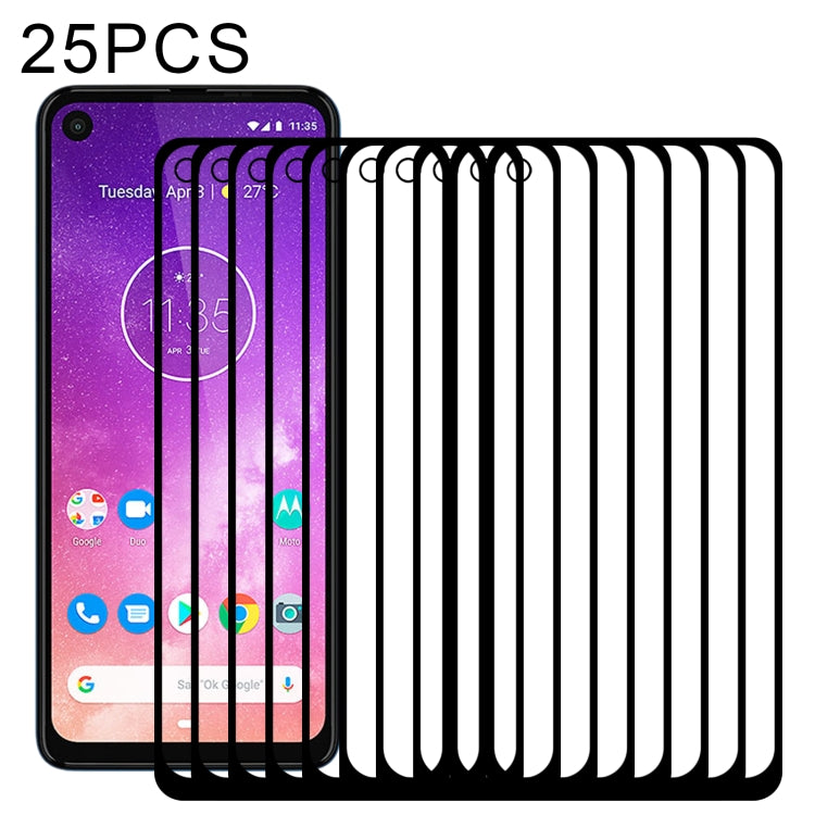 For Motorola One Vision 25 PCS Full Glue Full Screen Tempered Glass Film