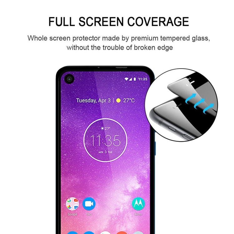 For Motorola One Vision 25 PCS Full Glue Full Screen Tempered Glass Film