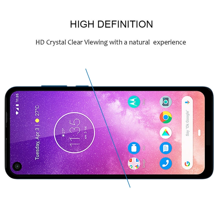 For Motorola One Vision 25 PCS Full Glue Full Screen Tempered Glass Film