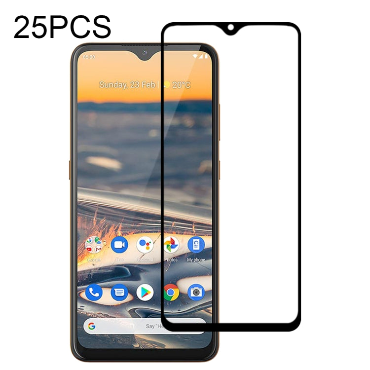 For Nokia 5.3 25 PCS Full Glue Full Screen Tempered Glass Film