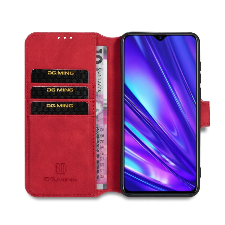 For OPPO Realme 5 Pro DG.MING Retro Oil Side Horizontal Flip Leather Case with Holder & Card Solt & Wallet