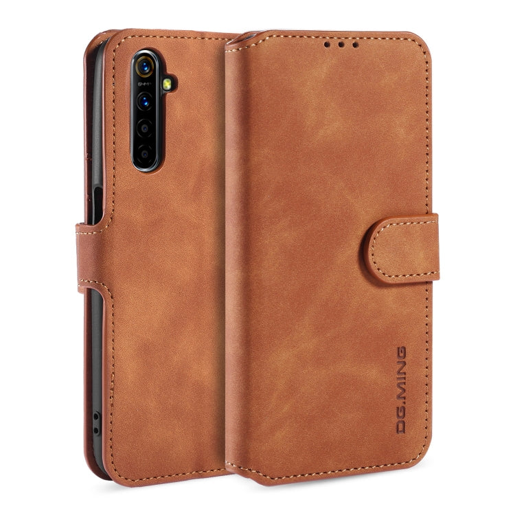 For OPPO Realme 6 DG.MING Retro Oil Side Horizontal Flip Leather Case with Holder & Card Solt & Wallet