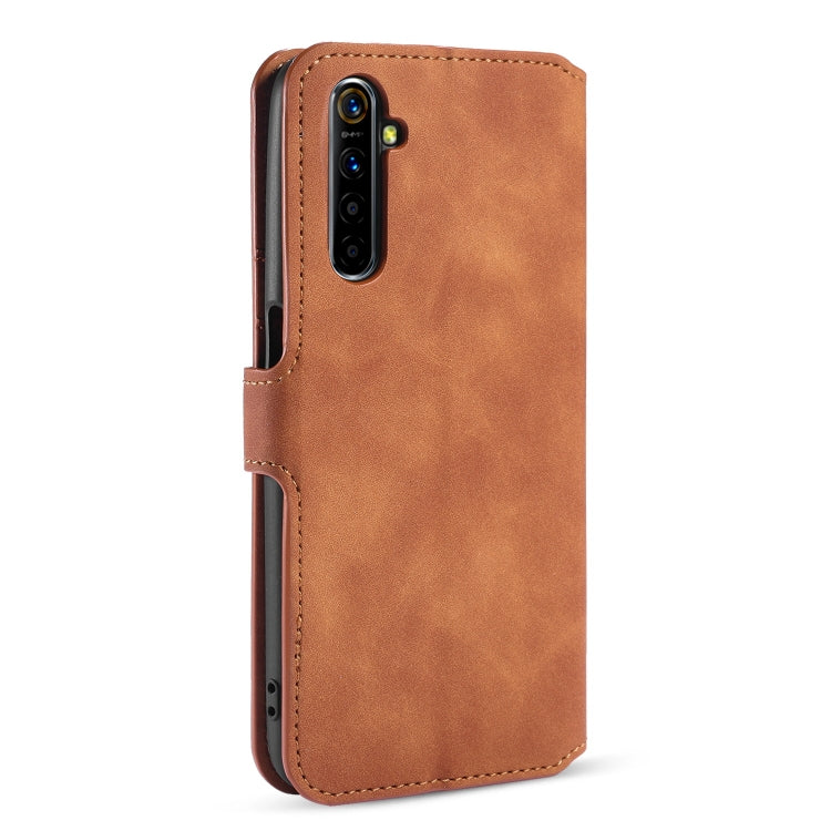 For OPPO Realme 6 DG.MING Retro Oil Side Horizontal Flip Leather Case with Holder & Card Solt & Wallet