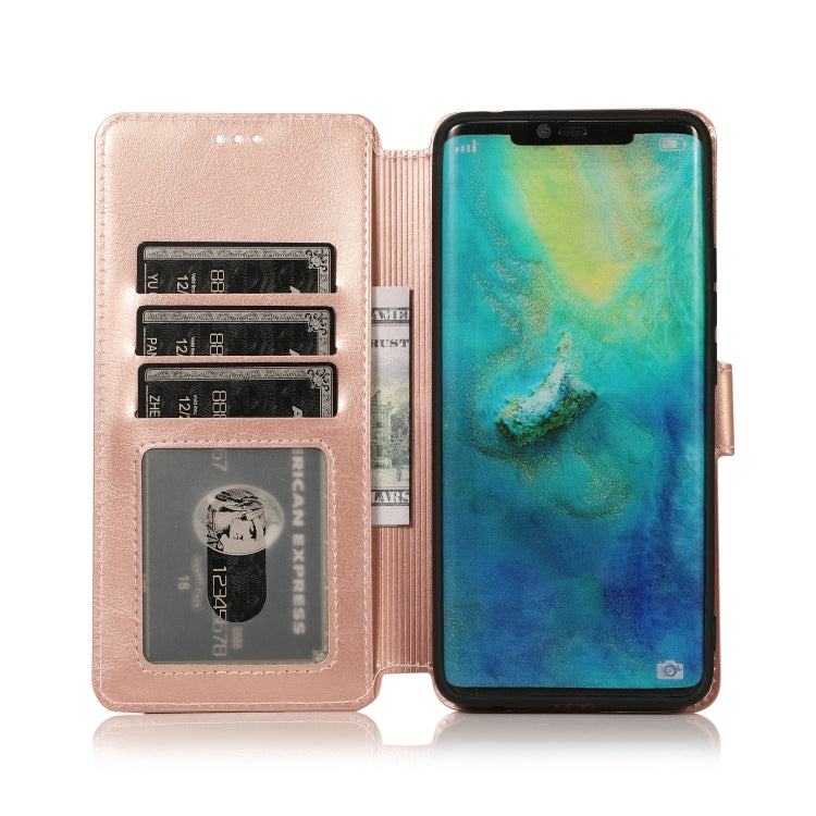 For Huawei Mate 20 Pro Calf Texture Magnetic Buckle Horizontal Flip Leather Case with Holder & Card Slots & Wallet & Photo Frame