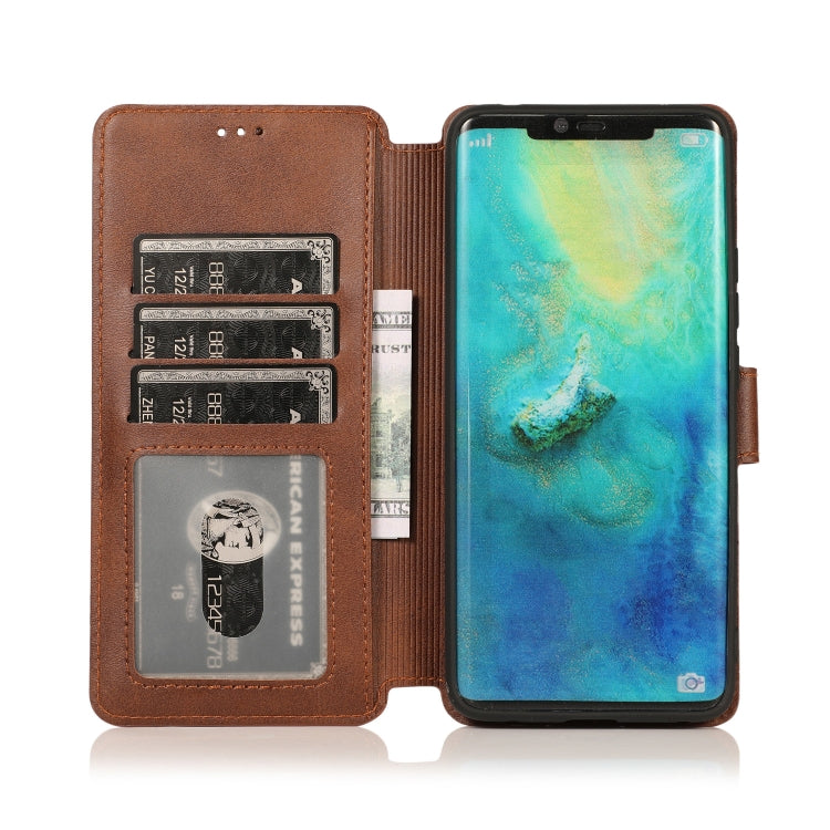 For Huawei Mate 20 Pro Calf Texture Magnetic Buckle Horizontal Flip Leather Case with Holder & Card Slots & Wallet & Photo Frame