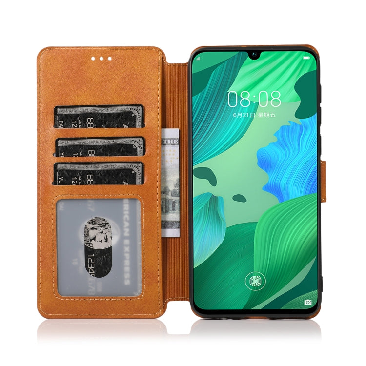 For Huawei Nova 5 Calf Texture Magnetic Buckle Horizontal Flip Leather Case with Holder & Card Slots & Wallet & Photo Frame