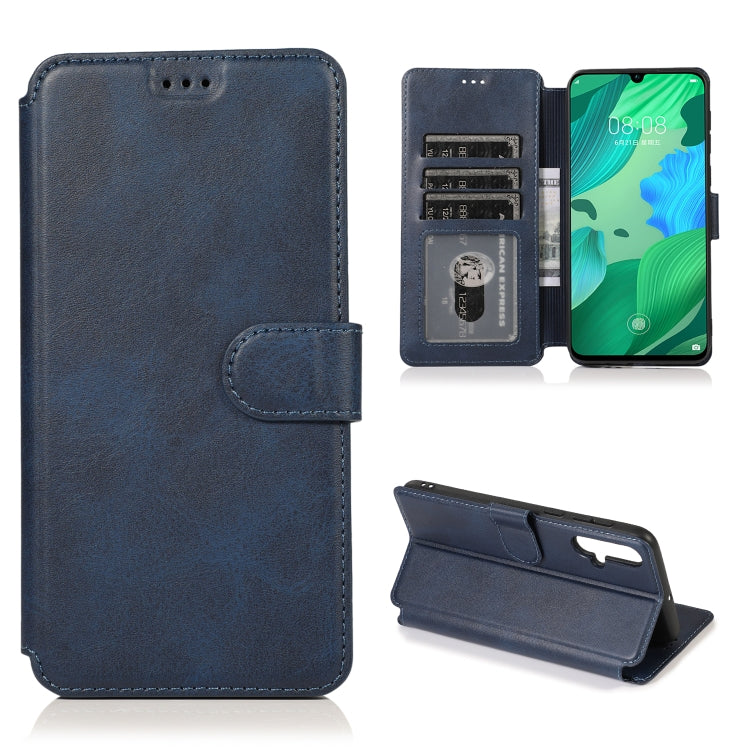For Huawei Nova 5 Calf Texture Magnetic Buckle Horizontal Flip Leather Case with Holder & Card Slots & Wallet & Photo Frame