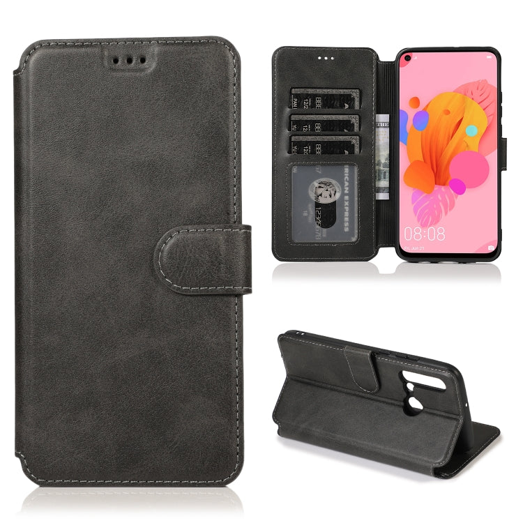 For Huawei P20 Lite 2019 Calf Texture Magnetic Buckle Horizontal Flip Leather Case with Holder & Card Slots & Wallet & Photo Frame