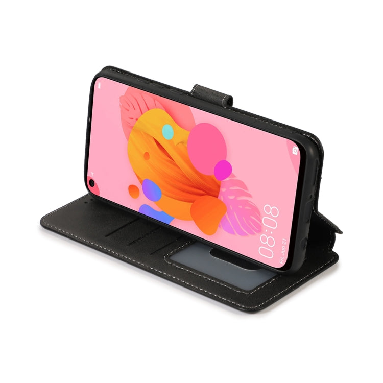 For Huawei P20 Lite 2019 Calf Texture Magnetic Buckle Horizontal Flip Leather Case with Holder & Card Slots & Wallet & Photo Frame