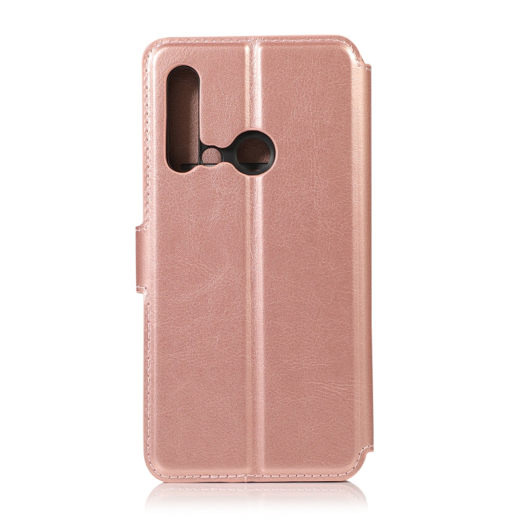 For Huawei P20 Lite 2019 Calf Texture Magnetic Buckle Horizontal Flip Leather Case with Holder & Card Slots & Wallet & Photo Frame