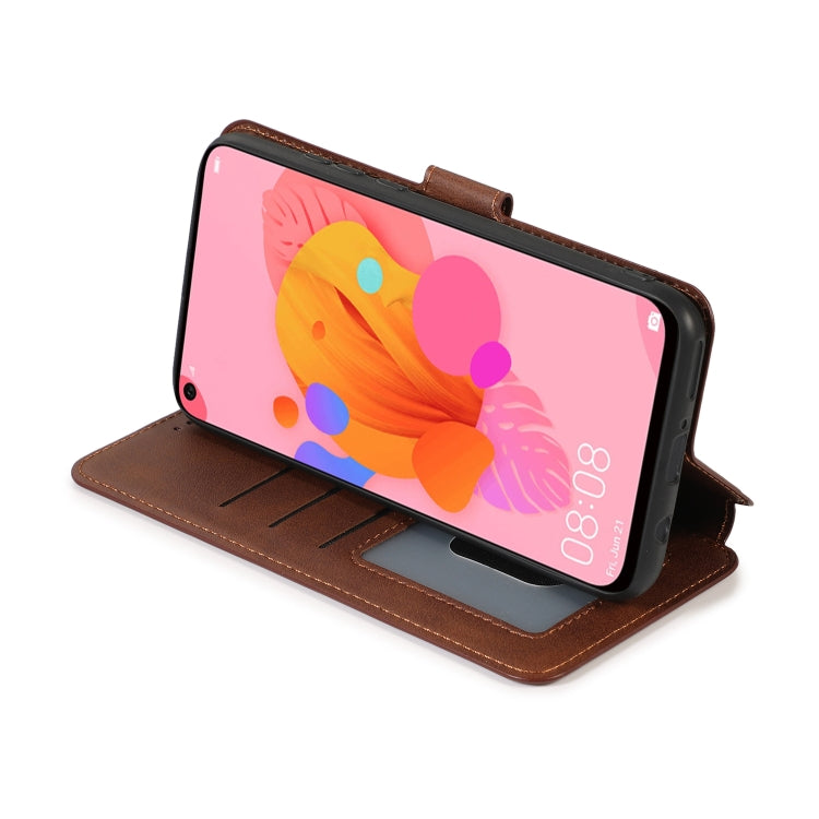 For Huawei P20 Lite 2019 Calf Texture Magnetic Buckle Horizontal Flip Leather Case with Holder & Card Slots & Wallet & Photo Frame