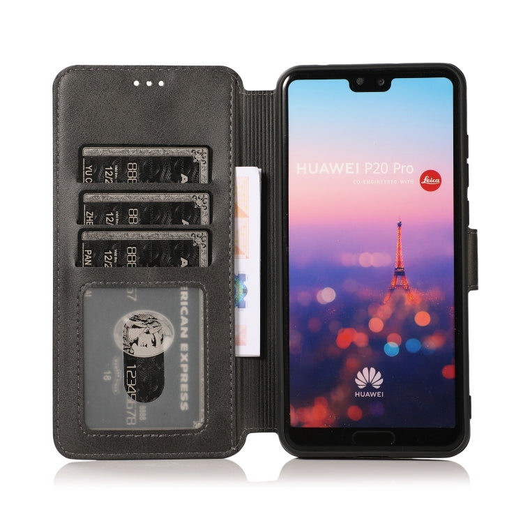 For Huawei P20 Pro Calf Texture Magnetic Buckle Horizontal Flip Leather Case with Holder & Card Slots & Wallet & Photo Frame