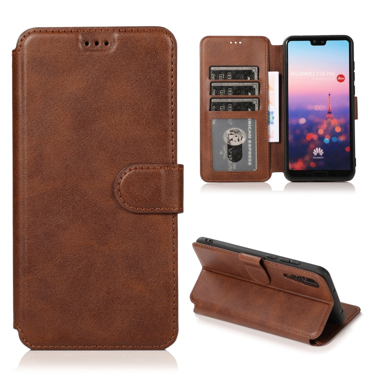 For Huawei P20 Pro Calf Texture Magnetic Buckle Horizontal Flip Leather Case with Holder & Card Slots & Wallet & Photo Frame