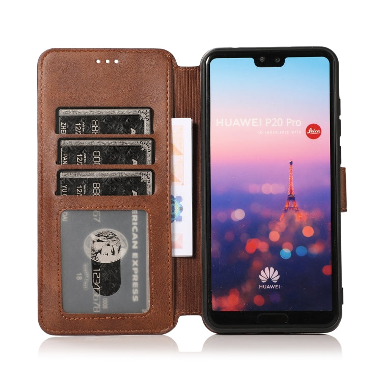 For Huawei P20 Pro Calf Texture Magnetic Buckle Horizontal Flip Leather Case with Holder & Card Slots & Wallet & Photo Frame