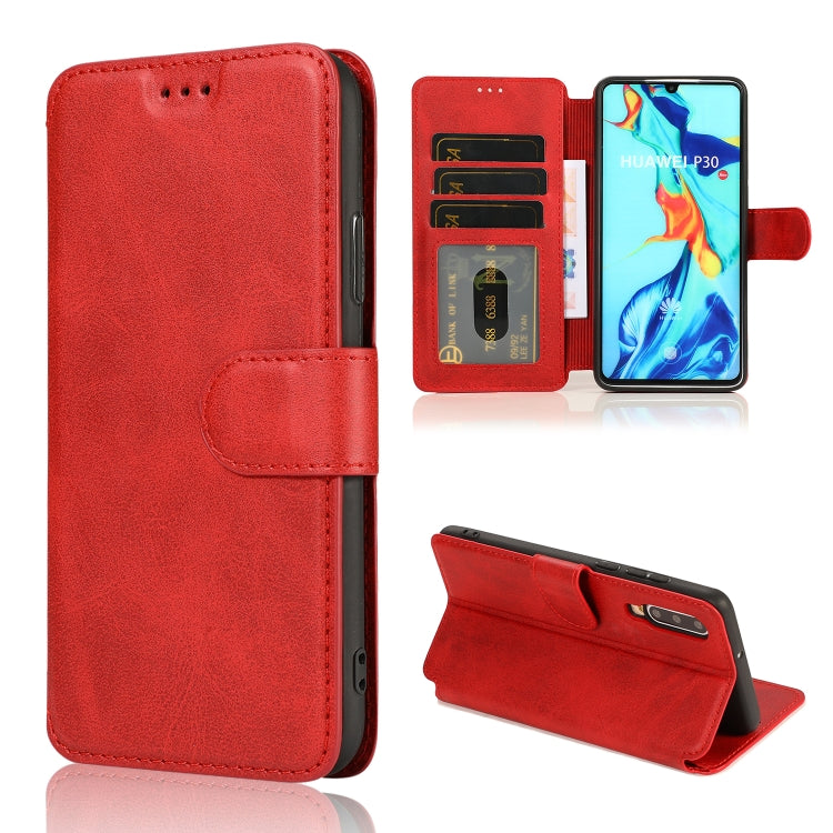 For Huawei P30 Calf Texture Magnetic Buckle Horizontal Flip Leather Case with Holder & Card Slots & Wallet & Photo Frame