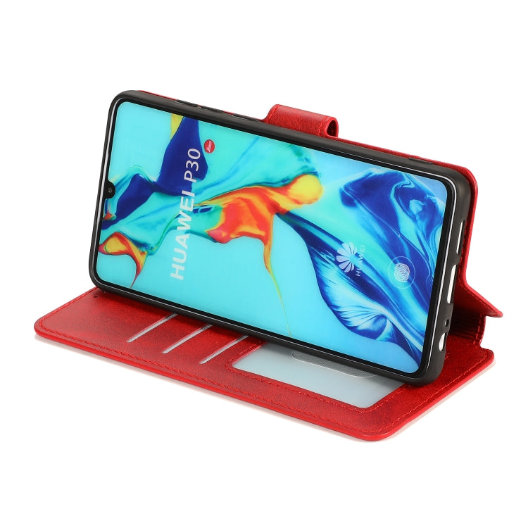 For Huawei P30 Calf Texture Magnetic Buckle Horizontal Flip Leather Case with Holder & Card Slots & Wallet & Photo Frame