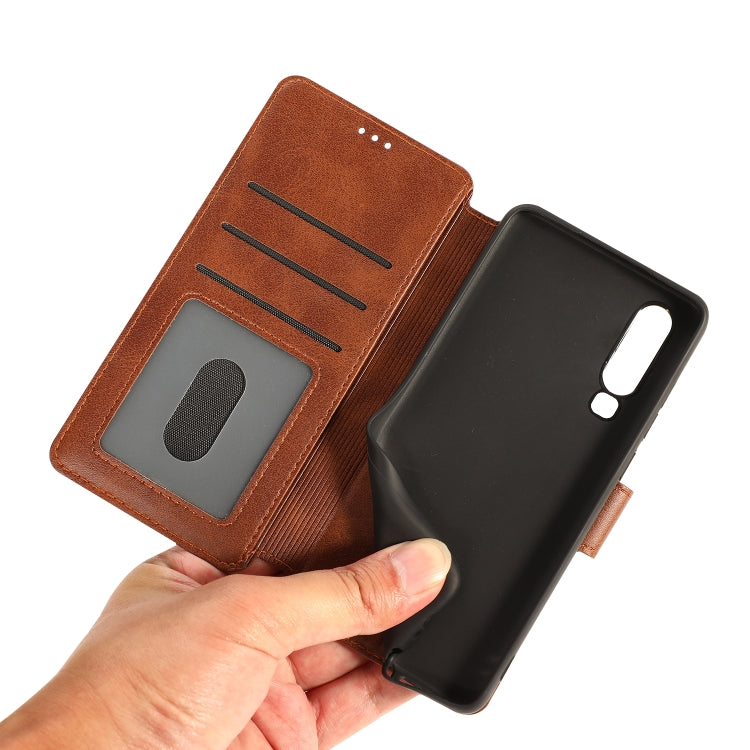 For Huawei P30 Calf Texture Magnetic Buckle Horizontal Flip Leather Case with Holder & Card Slots & Wallet & Photo Frame