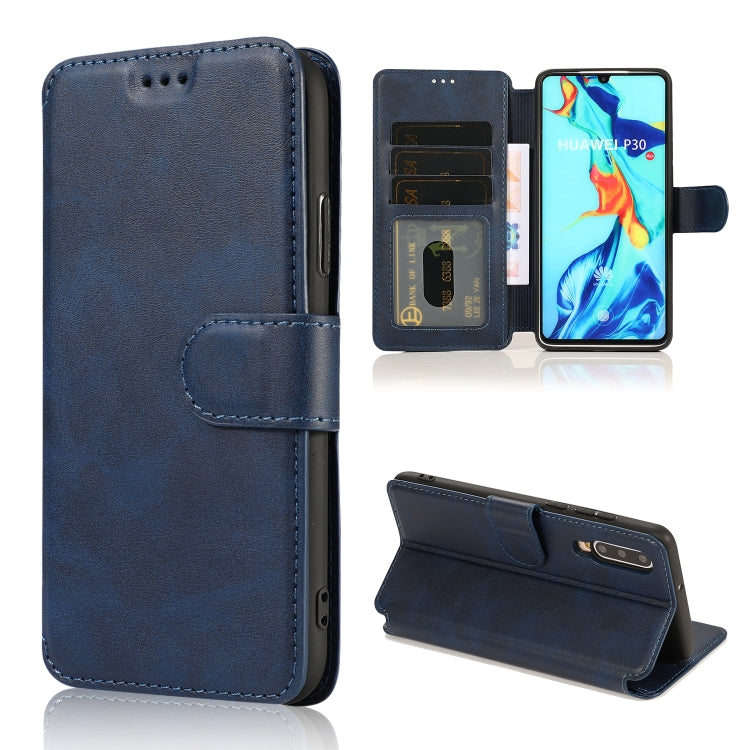For Huawei P30 Calf Texture Magnetic Buckle Horizontal Flip Leather Case with Holder & Card Slots & Wallet & Photo Frame