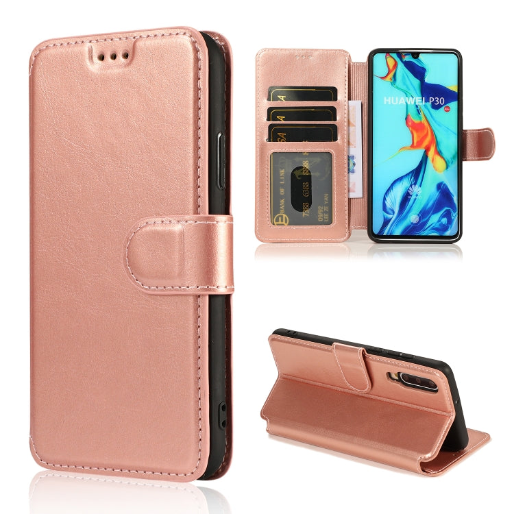 For Huawei P30 Calf Texture Magnetic Buckle Horizontal Flip Leather Case with Holder & Card Slots & Wallet & Photo Frame