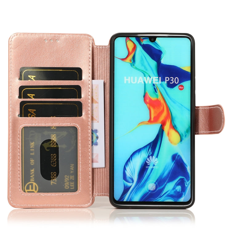 For Huawei P30 Calf Texture Magnetic Buckle Horizontal Flip Leather Case with Holder & Card Slots & Wallet & Photo Frame