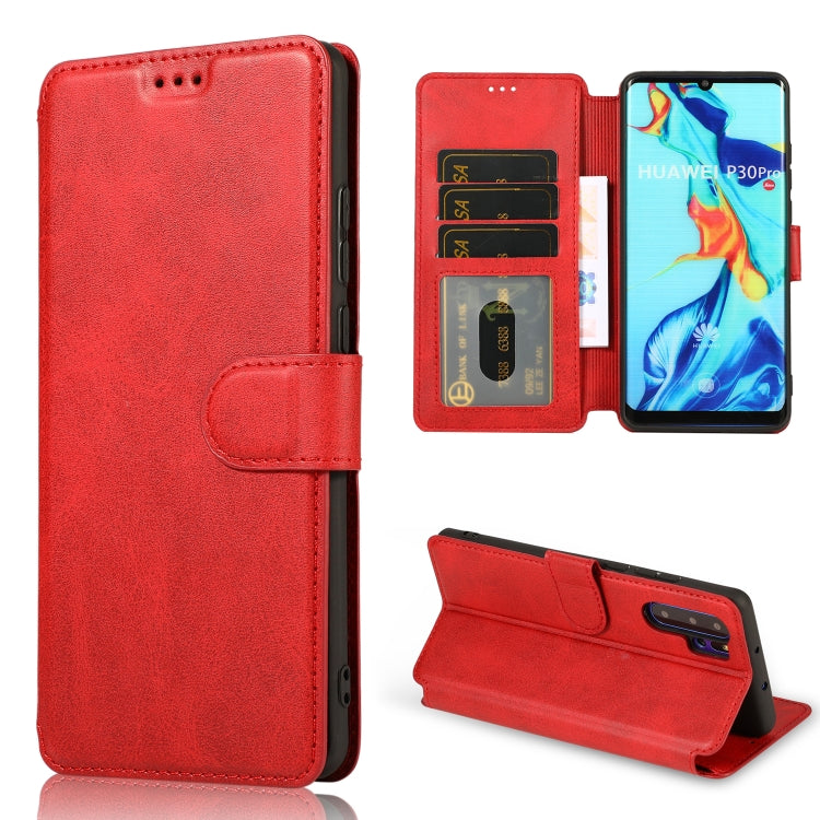 For Huawei P30 Pro Calf Texture Magnetic Buckle Horizontal Flip Leather Case with Holder & Card Slots & Wallet & Photo Frame