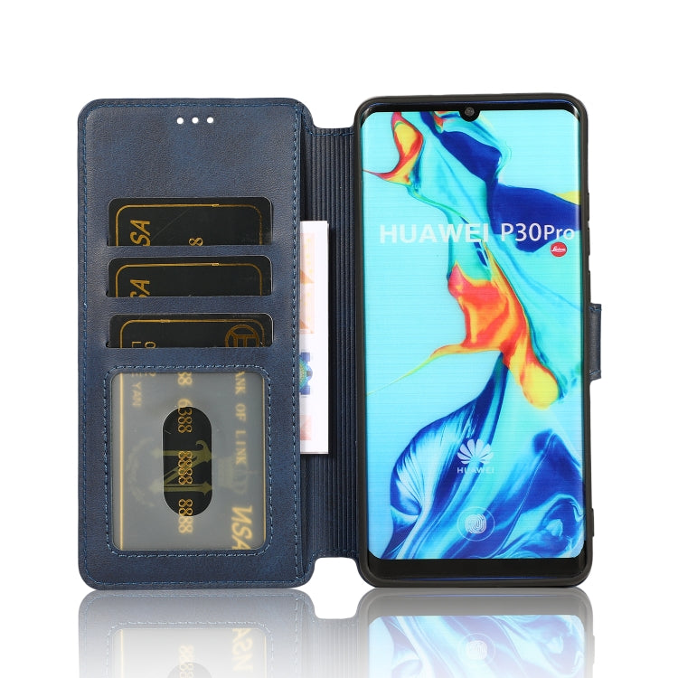 For Huawei P30 Pro Calf Texture Magnetic Buckle Horizontal Flip Leather Case with Holder & Card Slots & Wallet & Photo Frame