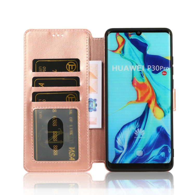 For Huawei P30 Pro Calf Texture Magnetic Buckle Horizontal Flip Leather Case with Holder & Card Slots & Wallet & Photo Frame