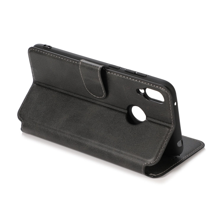 For Huawei Y7 2019 Calf Texture Magnetic Buckle Horizontal Flip Leather Case with Holder & Card Slots & Wallet & Photo Frame