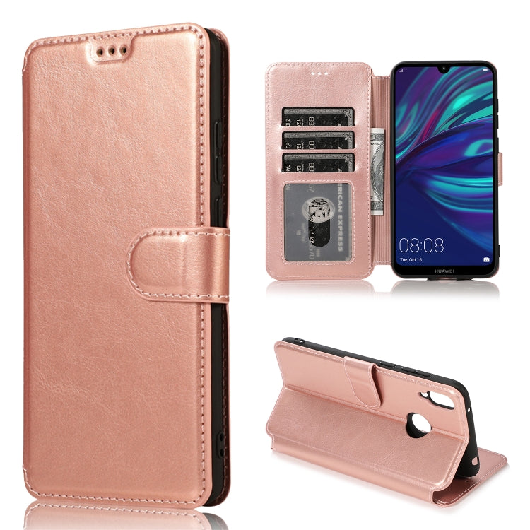 For Huawei Y7 2019 Calf Texture Magnetic Buckle Horizontal Flip Leather Case with Holder & Card Slots & Wallet & Photo Frame