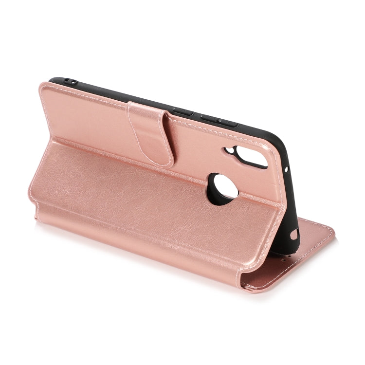 For Huawei Y7 2019 Calf Texture Magnetic Buckle Horizontal Flip Leather Case with Holder & Card Slots & Wallet & Photo Frame