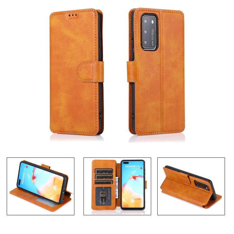 For Huawei P40 Calf Texture Magnetic Buckle Horizontal Flip Leather Case with Holder & Card Slots & Wallet & Photo Frame