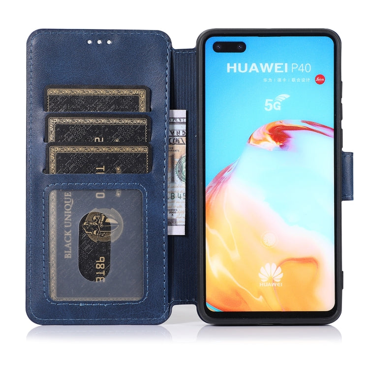 For Huawei P40 Calf Texture Magnetic Buckle Horizontal Flip Leather Case with Holder & Card Slots & Wallet & Photo Frame
