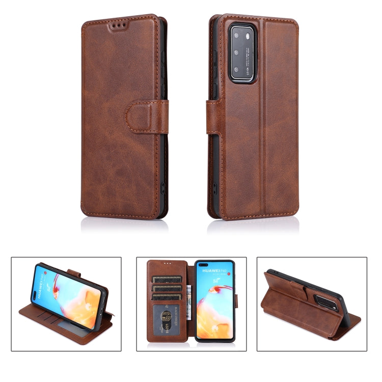 For Huawei P40 Calf Texture Magnetic Buckle Horizontal Flip Leather Case with Holder & Card Slots & Wallet & Photo Frame