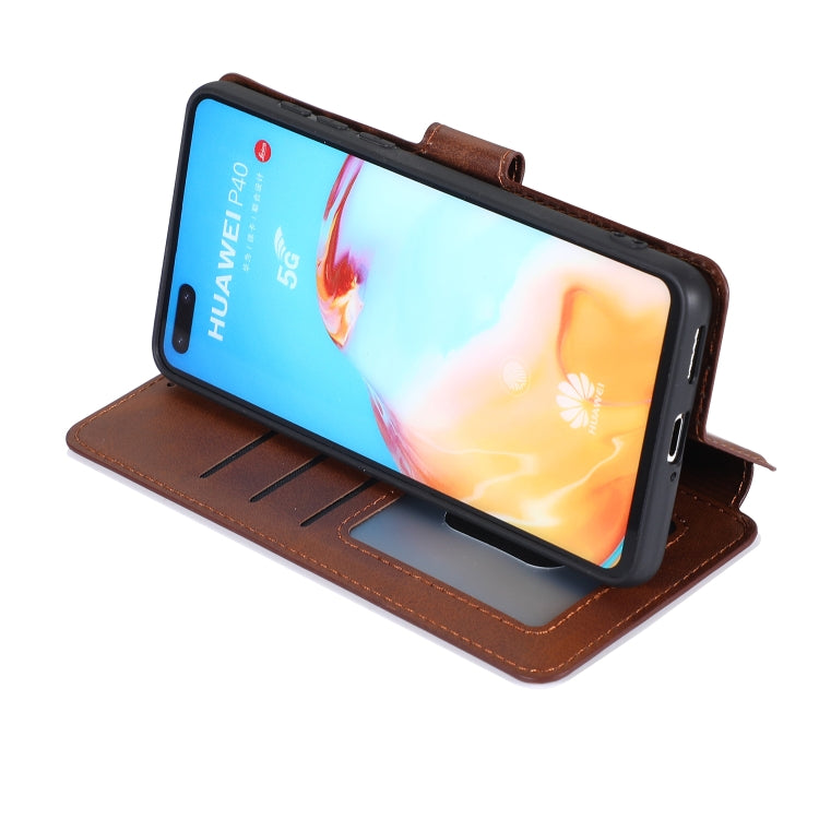 For Huawei P40 Calf Texture Magnetic Buckle Horizontal Flip Leather Case with Holder & Card Slots & Wallet & Photo Frame