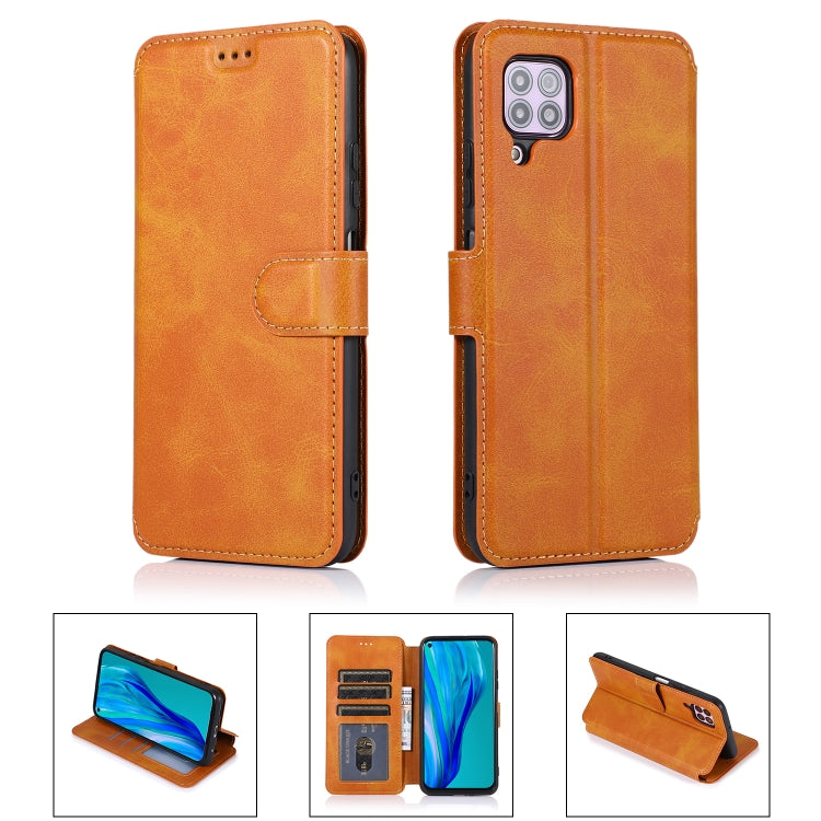 For Huawei P40 Lite Calf Texture Magnetic Buckle Horizontal Flip Leather Case with Holder & Card Slots & Wallet & Photo Frame