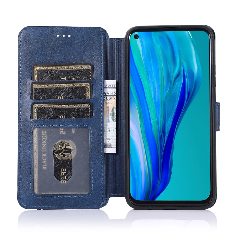 For Huawei P40 Lite Calf Texture Magnetic Buckle Horizontal Flip Leather Case with Holder & Card Slots & Wallet & Photo Frame