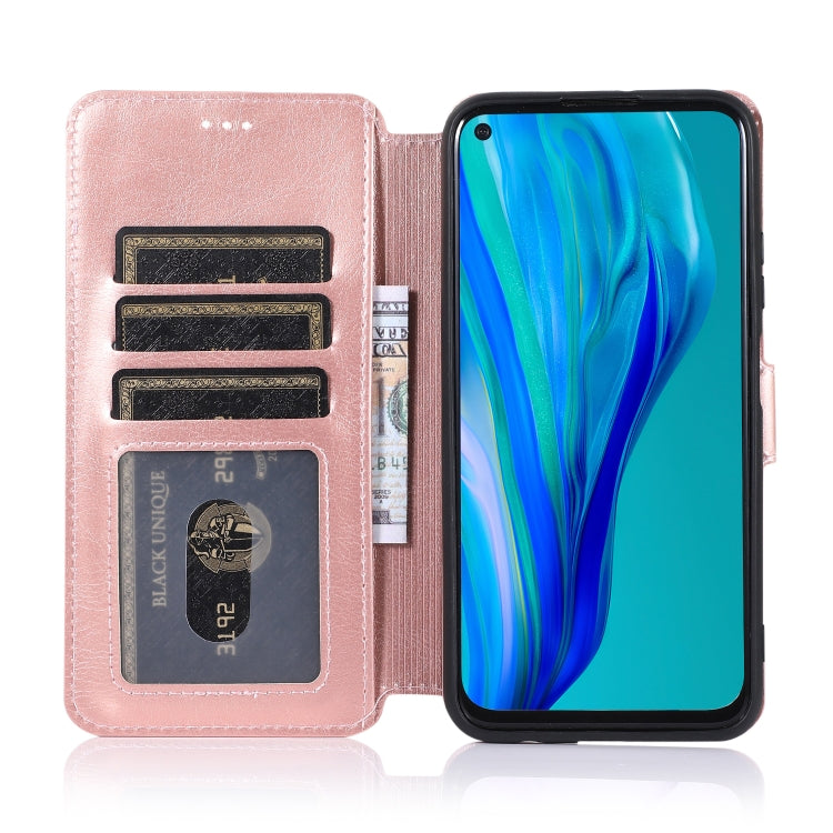 For Huawei P40 Lite Calf Texture Magnetic Buckle Horizontal Flip Leather Case with Holder & Card Slots & Wallet & Photo Frame