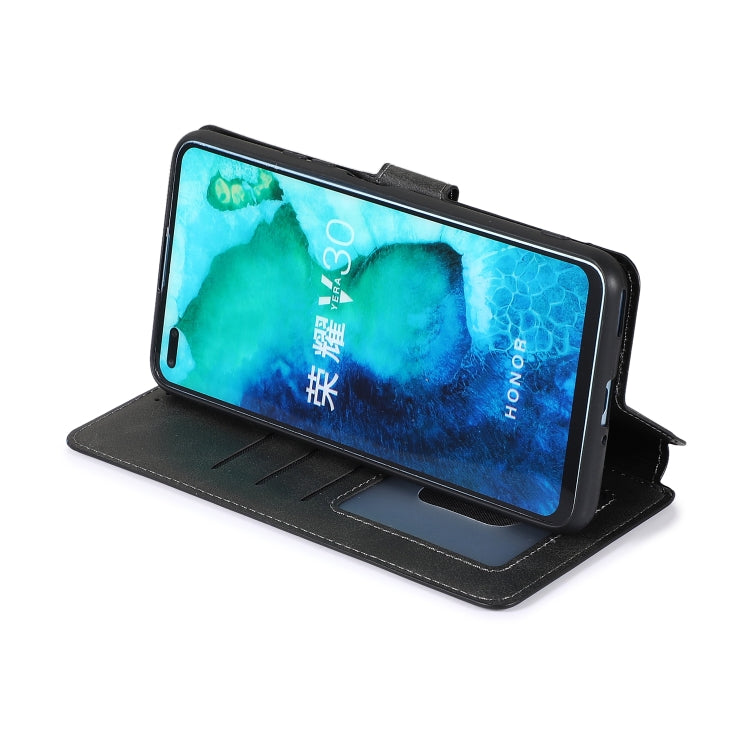 For Huawei Honor V30 Calf Texture Magnetic Buckle Horizontal Flip Leather Case with Holder & Card Slots & Wallet & Photo Frame